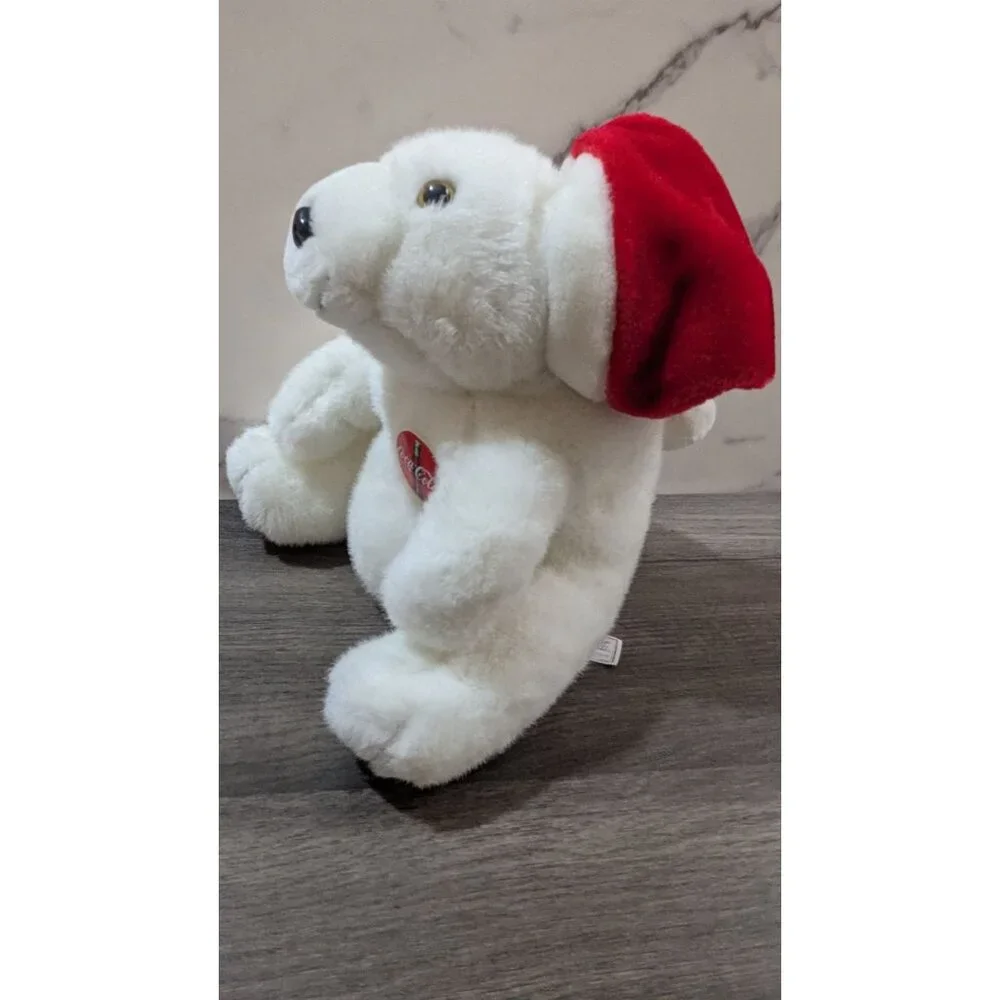 Coca-Cola Polar Bear Plush Set With Santa Hat & Bottle‎ Collectible 1993 Vintage